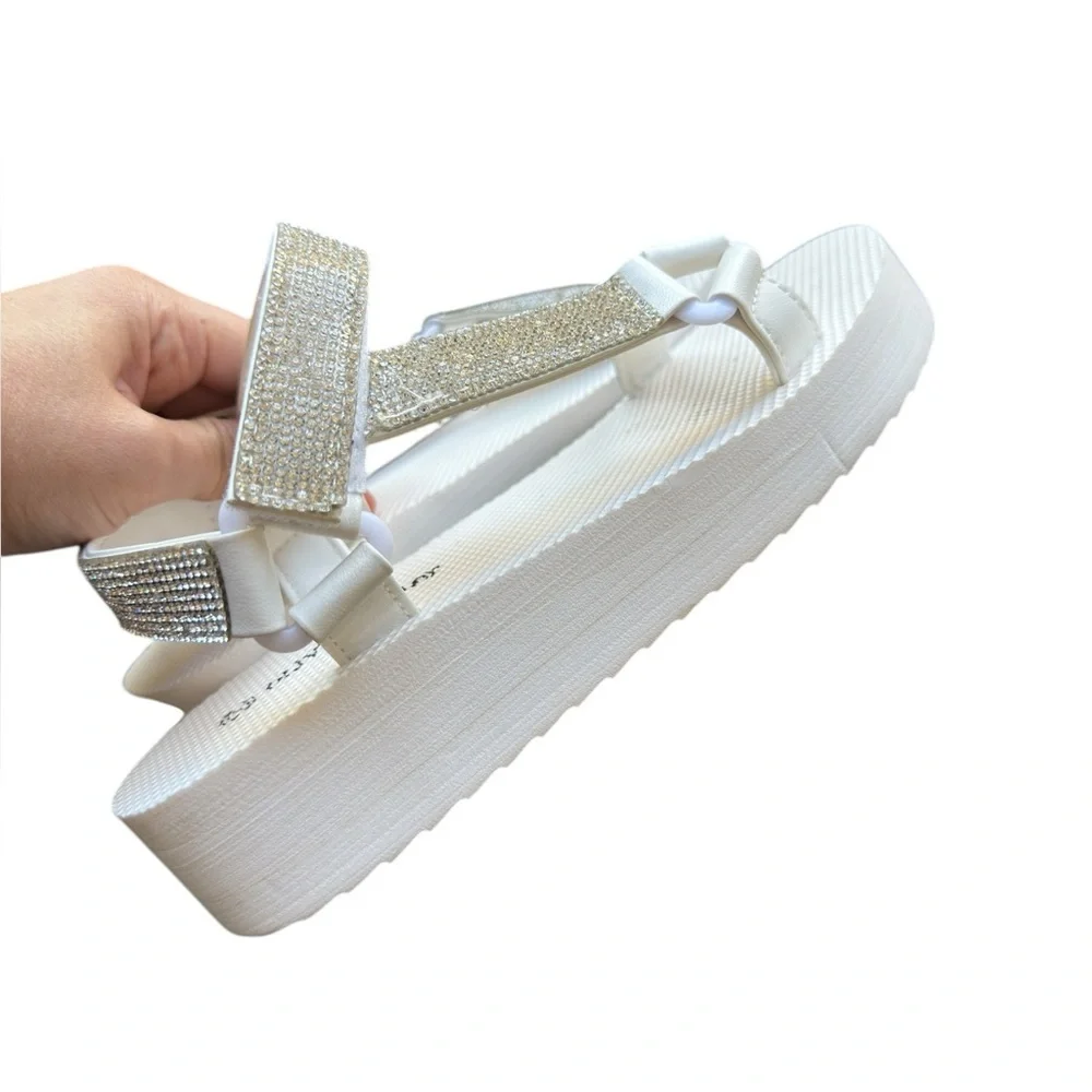 Olivia Miller Sahara Rhinestone Sandal White
